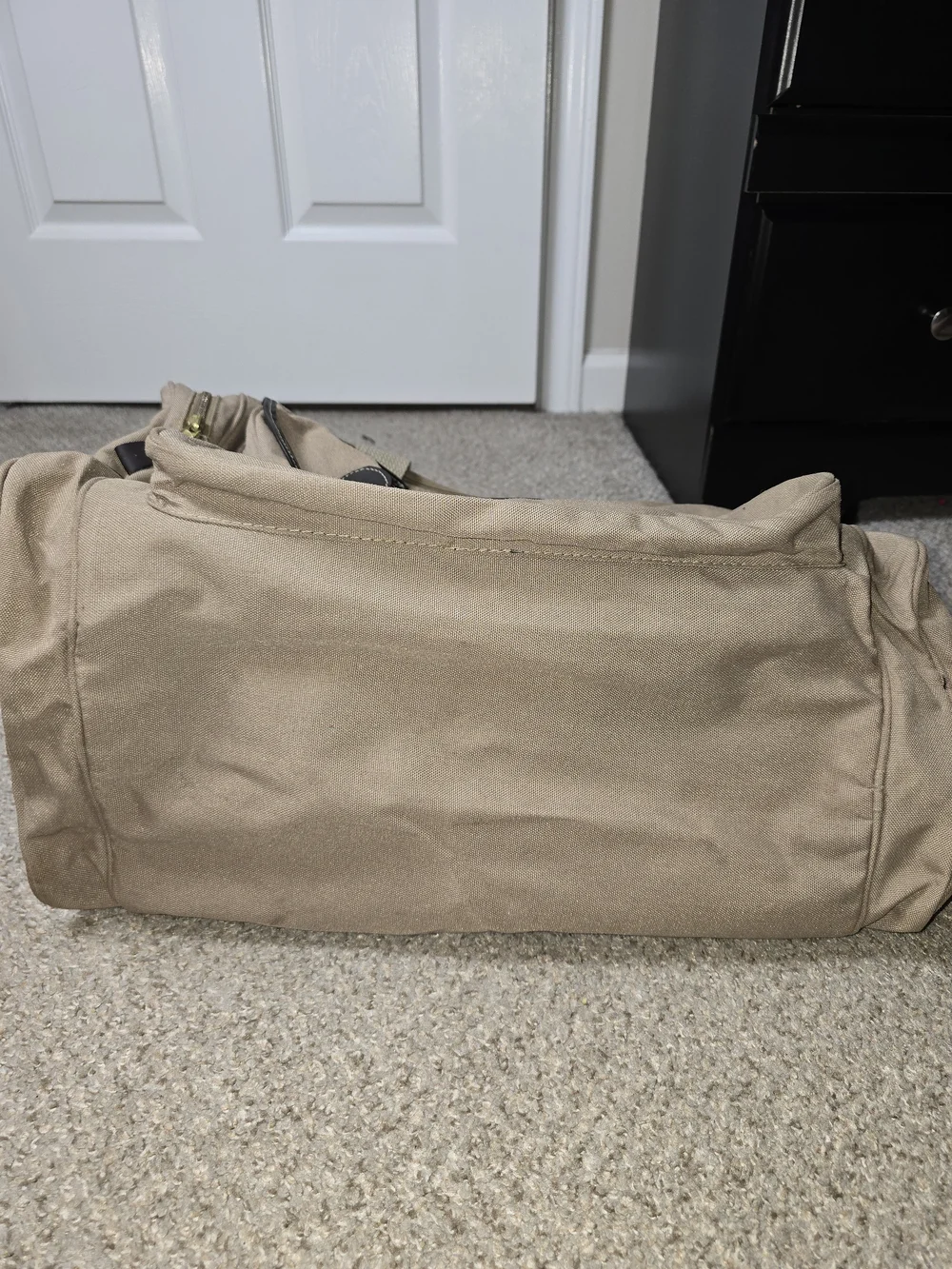 VTG Mulholland Brothers Eddie Bauer & Ford CollabTan Canvas & Leather Duffle Bag